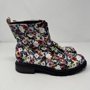 Rocket Dog Womens Floral Zip Combat Boots Size 9 Ditzy Girl Chunky Spring Casual